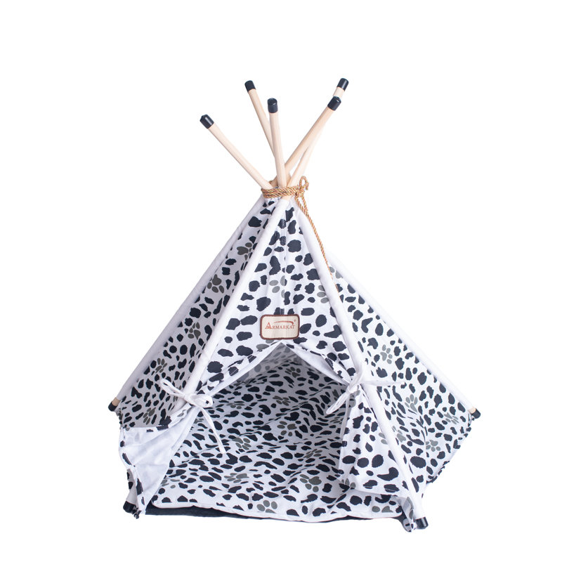 Animal Print Canvas Tent Pet Bed