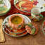 Assiettes à dîner en céramique 11 po Harvest Fields - Ensemble de 4 assiettes rustiques de style campagnard avec citrouille éclatante et motif botanique - Parfait pour les repas d'automne, les festins de l'Action de grâce et les rassemblements confor