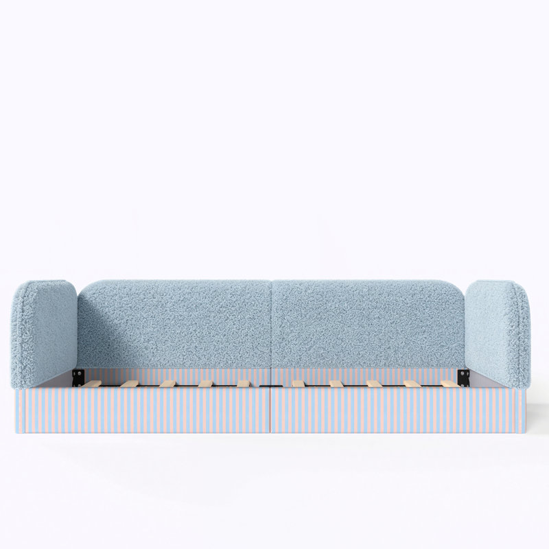 Structure de lit simple tapissier, Lit simple, Blue
