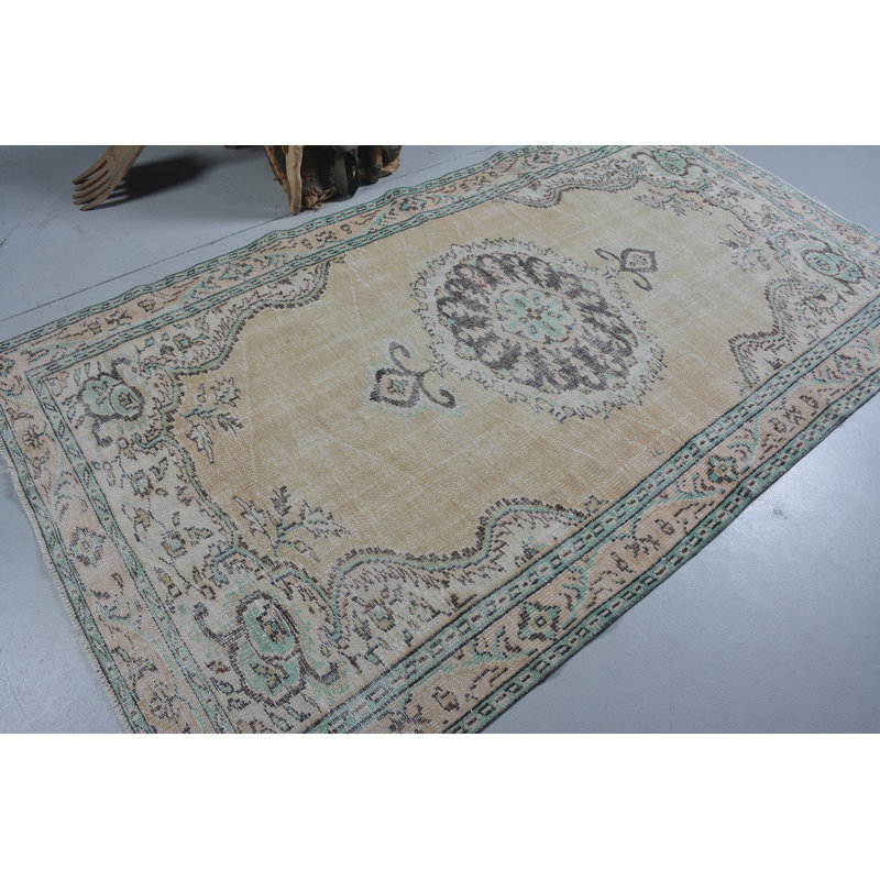 Tapis oriental, tapis 4,7 x 8,4 pi, tapis rétro, tapis en laine vert, tapis en laine, tapis aztèque, tapis turcs