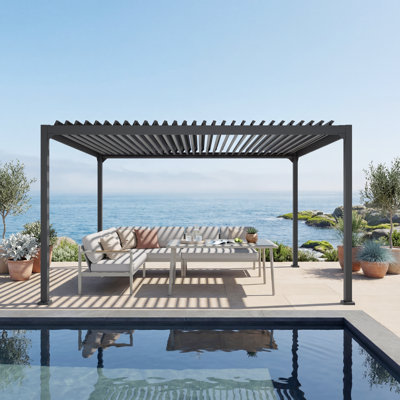 10×13ft Aluminum Outdoor Louvered Pergola