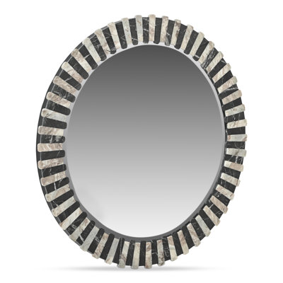 Miroir Isolde noir et marbre beige