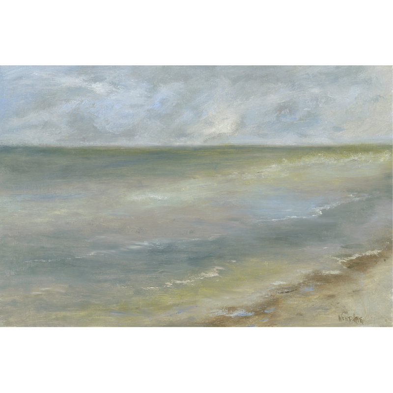 «Ocean Walk I» par Marilyn Wendling - peinture sur toile tendue, H 8 po x l 12 po