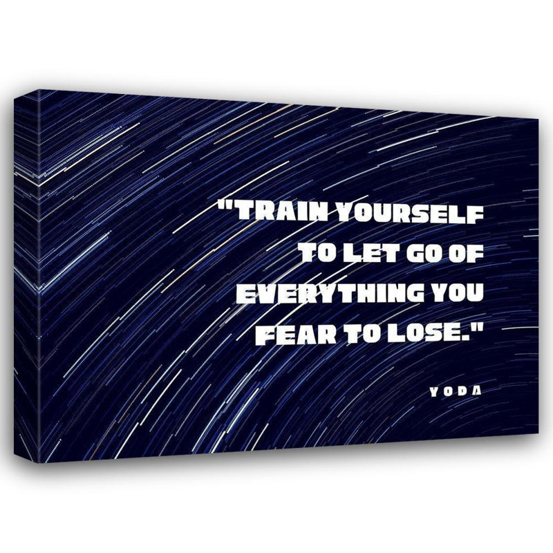 Art sur toile tendue par Trinx ArtsyQuotes, titre: Yoda Citation: Train Yourself, H 19 po x l 24 po