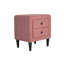 Ensemble de meubles de chambre 3 pièces comprenant un lit simple, des tables de chevet, une tête de lit capitonnée rose et un revêtement en tissu.-962890143