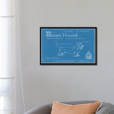 Blueprint Of A Basset Hound by Ethan Harper - Gallery-Wrapped Canvas Giclée