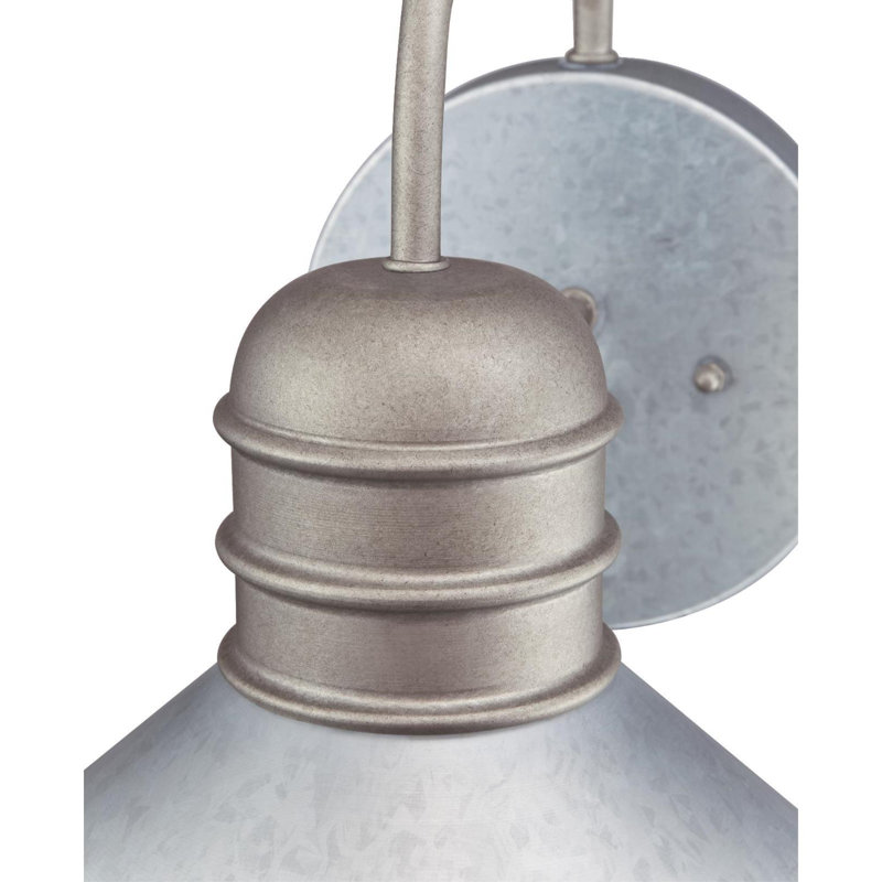 Watts Creek One-Light Outdoor Wall Fixture - Galvanized Steel Finish, 11" H x 11" W x 12.5" D, Galvanized Steel