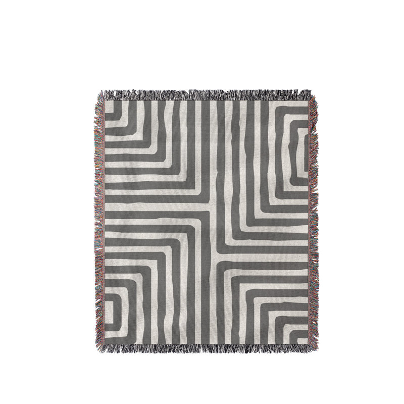 Jeté en coton Waren, Gris, 60 x 60