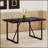 Industrial Rectangular MDF Black Dining Table for 4-6 People, 1.5 Inch Thick Top with Sturdy Metal Legs, Perfect for Work, Kitchen, and Dining-391868344