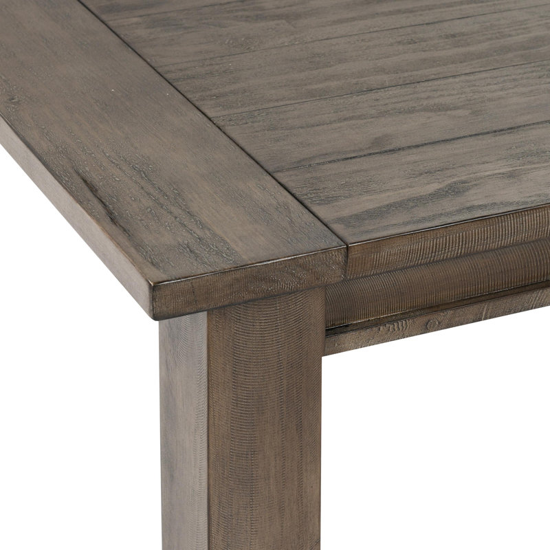 Kraker Solid Wood Dining Table, Distressed Brown