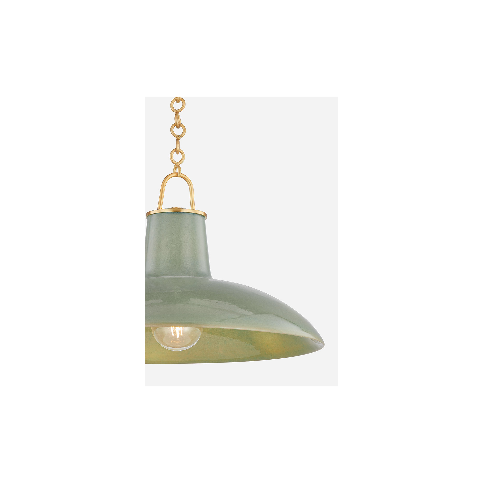 POTTERSVILLE Pendant, 11.25" H x 18" W x 18" D, Brass, Teal