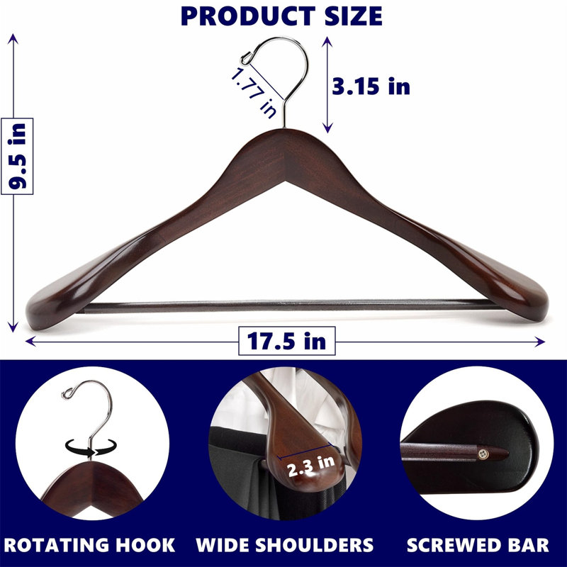 Oletha Wood Non-Slip Accessories Hanger