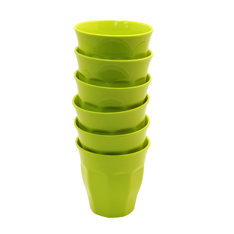 9 oz Melamine, Set of 6, Green