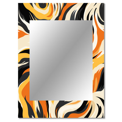 Black And Beige Urban Zebra Fusion - animal print  Unique Mirror, Modern Large Wall Mirror, Printed Metal Art