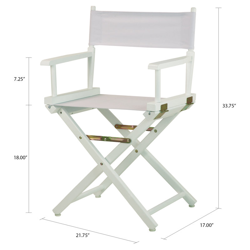 Chaise de réalisateur pliante 18 po, Blanc, Blanc