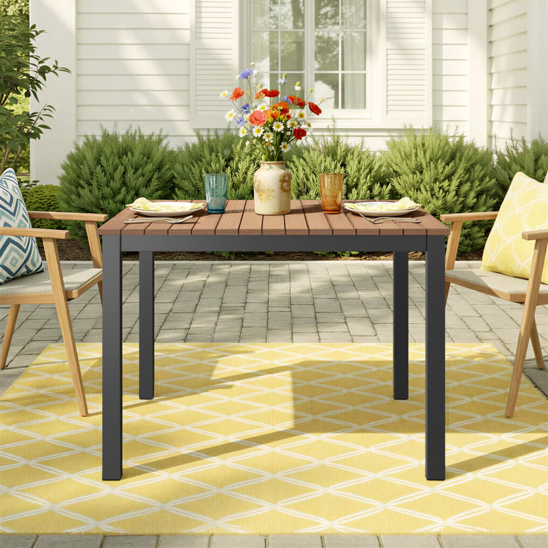 Townsend Square Plastic Top Dining Table, 41" W x 41" L x 29" H, Brown