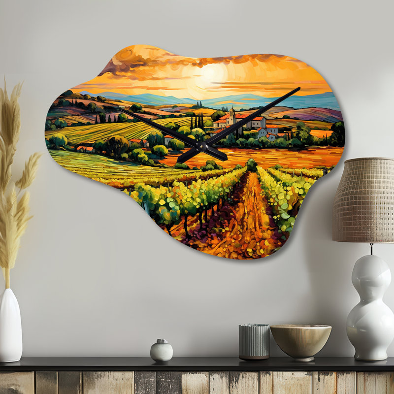 Horloge murale Vangogh Sunlit Vineyard I - Vangogh Cloud, Petit