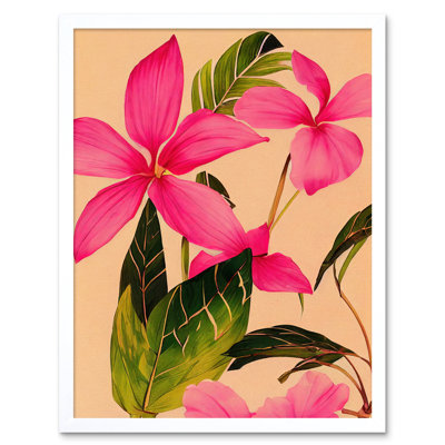Exotic Plumeria Flower Plant Blooms Watercolour - Single Picture Frame Print
