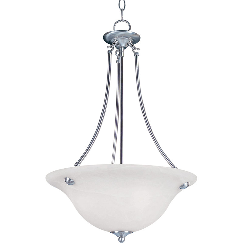 Luminaire suspendu bol simple à 3 lumières olli, Marbre / nickel satiné