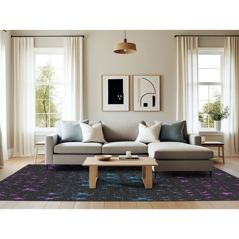 Tapis décoratif pourpre Sasaki, Rectangle 6 pi x 9 pi