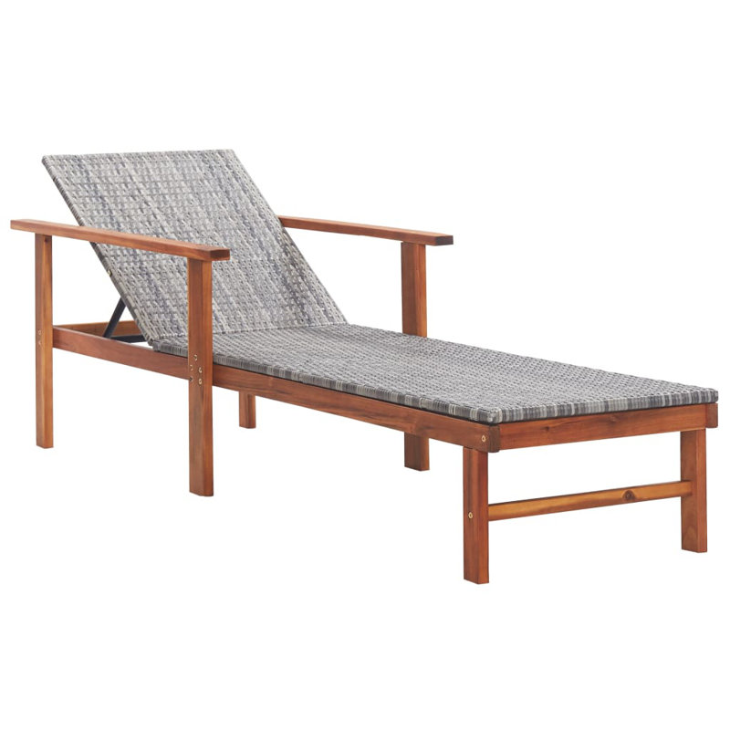 Chaise longue simple Fatmat, Gris