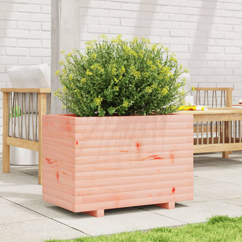 8 Wood Planter, 49.5cm H x 70cm W x 40cm D, White