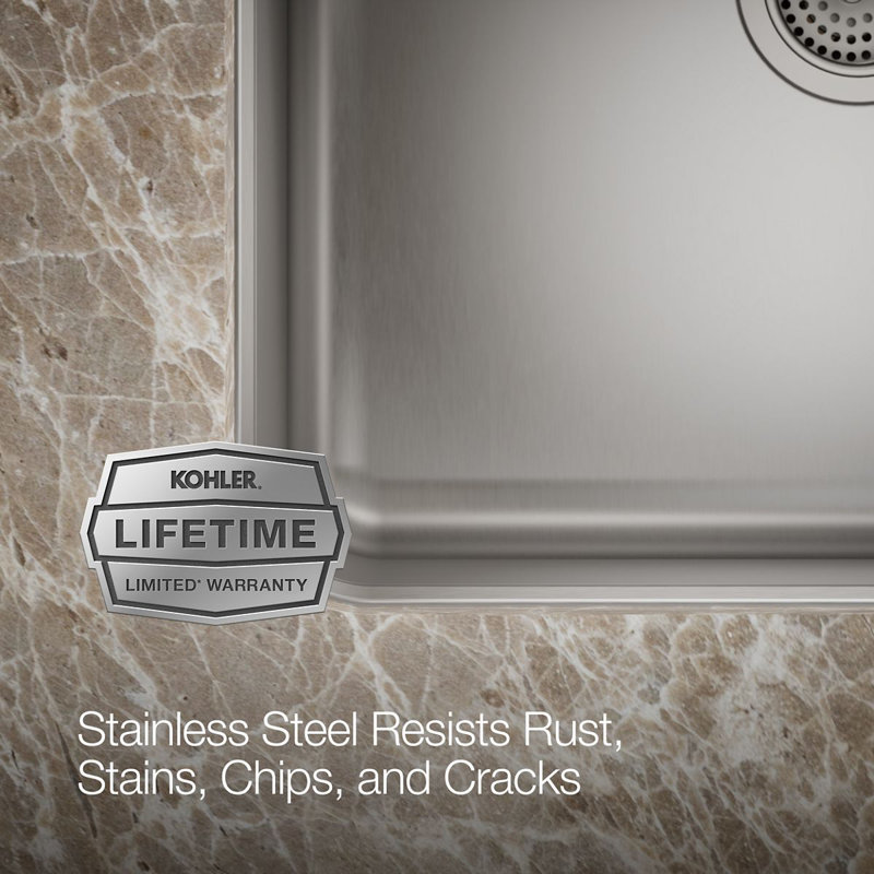 Undertone® 23" L x 17-1/2" W x 9-13/16" Medium Squared Under-Mount Single-Bowl Kitchen Sink