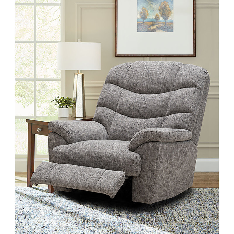Fauteuil inclinable et oscillant rembourré Sondrea, Gris