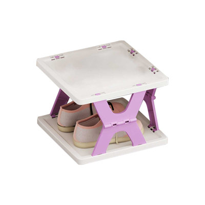 A Easy Foldable Shoe Rack, Multi-Layer Space-Saving Dustproof Storage Cabinet for Dorm