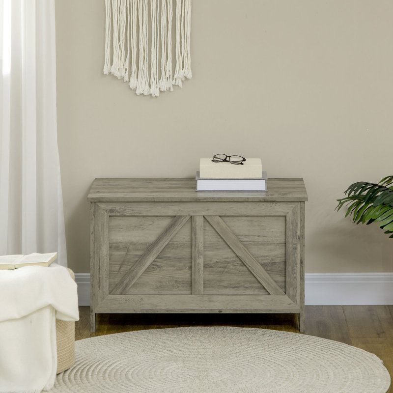 Commode de rangement à couvercle relevable gris 30 "avec charnière Appel - chambre à coucher, vestibule, salon