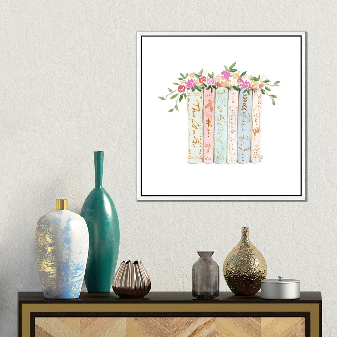 Bücher und Blumen von Style Of Brush - Gallery-Wrapped Canvas Giclée