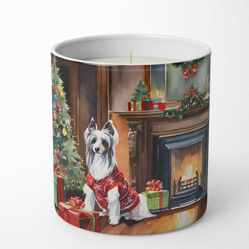 Bougie de Noël parfumée avec support en céramique