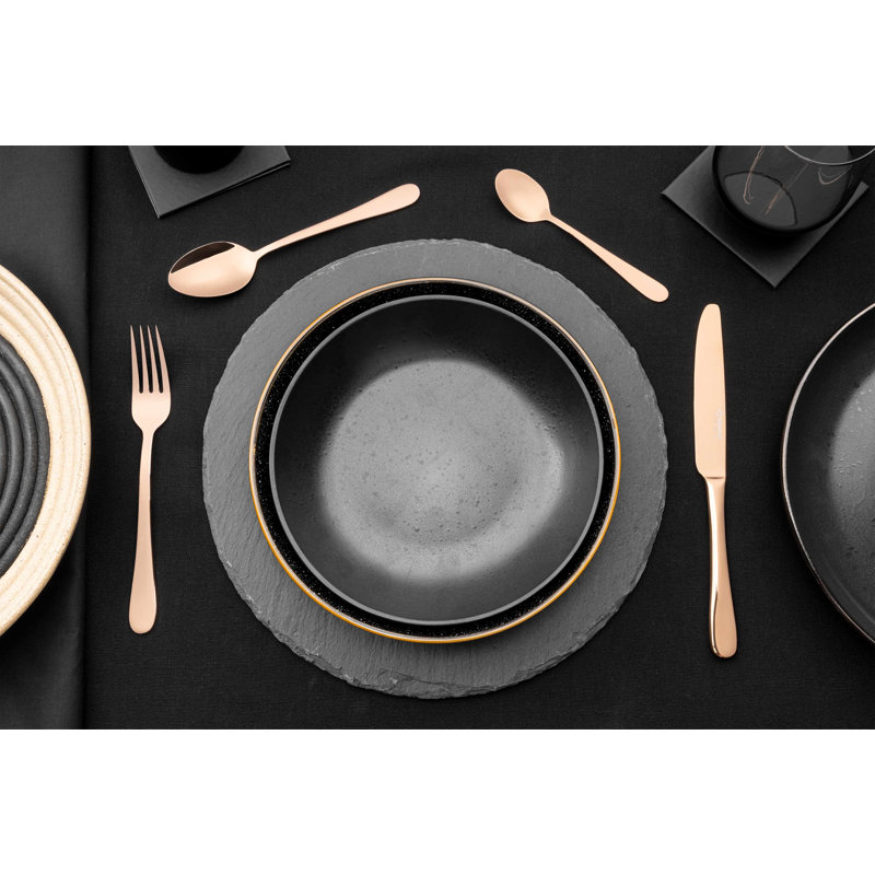 Grunwerg Cutlery 16 Piece Windsor Coloured, 18/10 Stainless Steel Cutlery Set, Service for 4, Copper