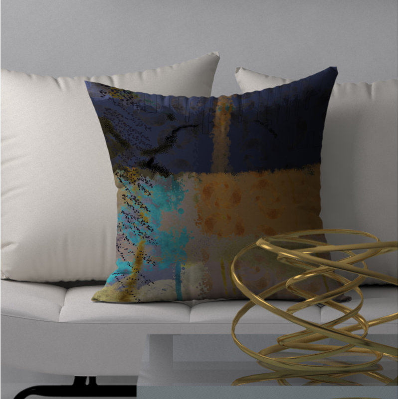 Abstract Reversible Throw Pillow, 18" x 18"