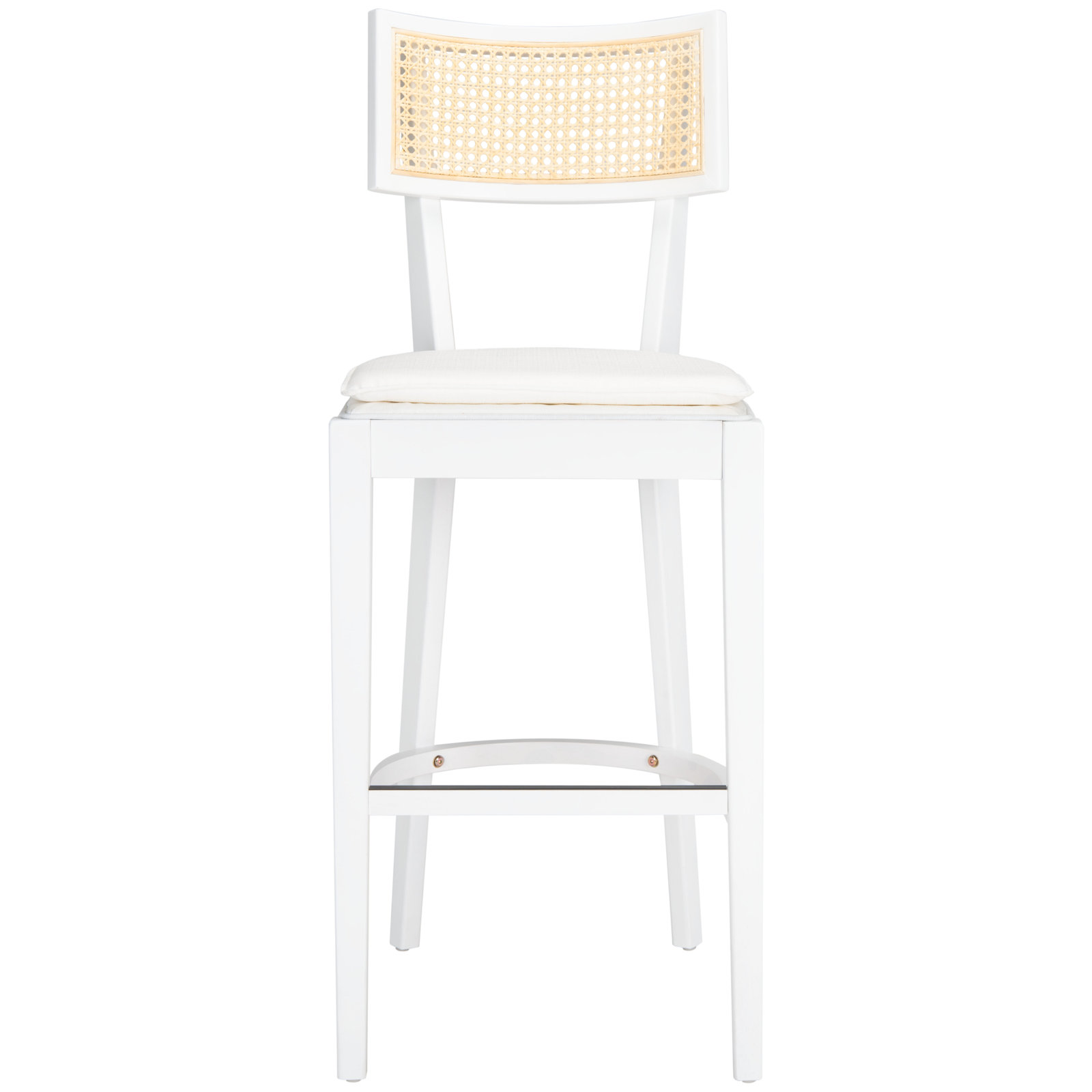 Tarrington Cane Stool, Bar Stool (30.5" Seat Height), Natural/White