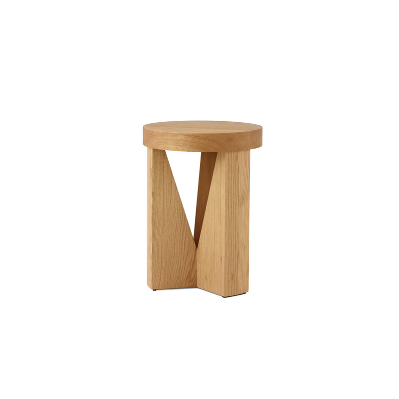 Cugino Solid Wood Abstract End Table, Natural
