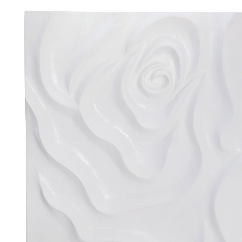 Penrose White Floral Motif Sideboard with Stainless Steel Base