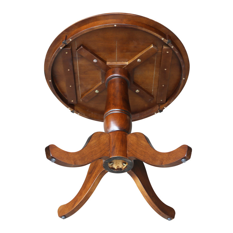 Solid Wood Pedestal Dining Table, 30" H x 30" L x 30" W, Espresso