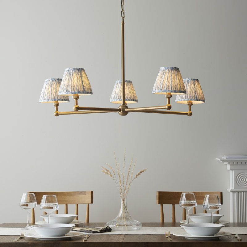 Santiago 5 - Light Waggon Wheel Chandelier, Blue