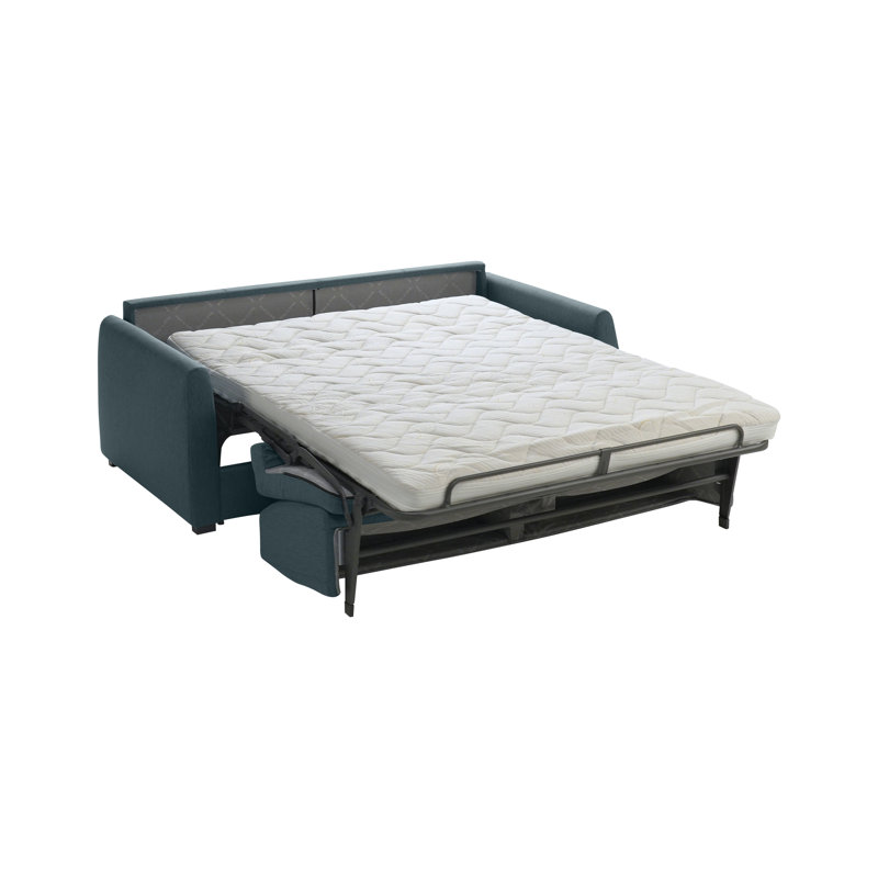 Mirabelle Italian 80" Modern Stain and Abrasion Resistant Performance Fabric Round Arm Queen Size Sleeper Sofa Bed
