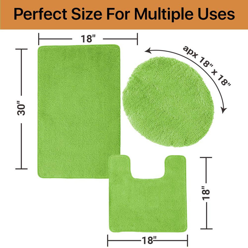 Ensemble de tapis de bain Mckeel, Vert néon