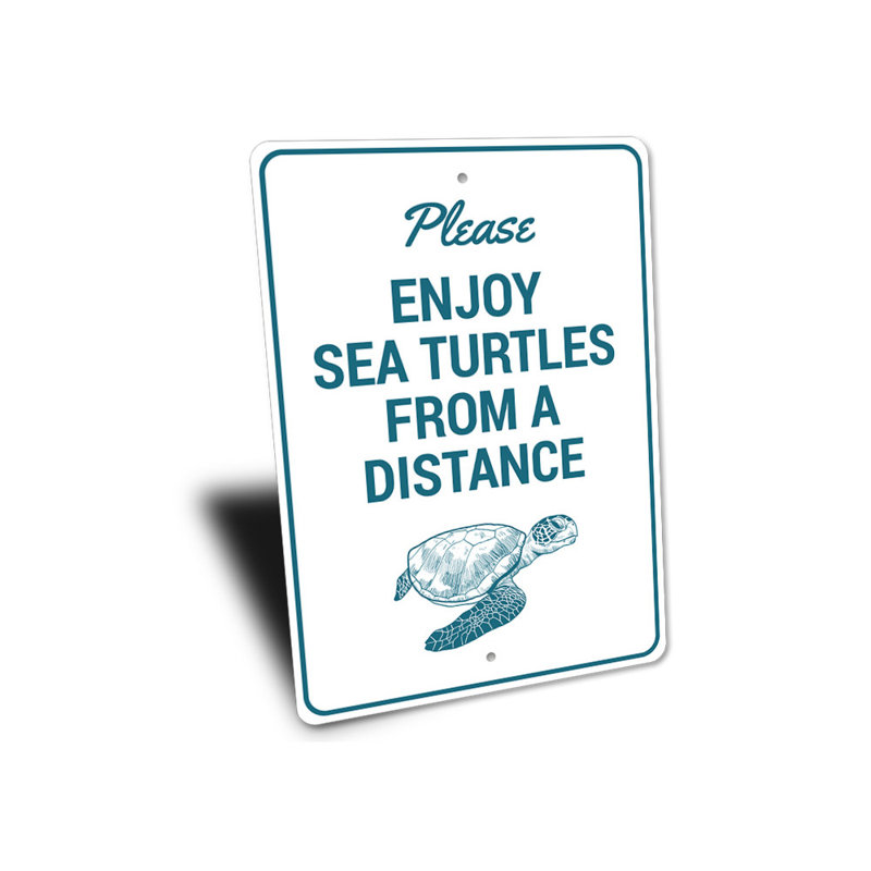 Panneau «Enjoy Sea Turtles», H 14 po x l 10 po x P 0,04 po