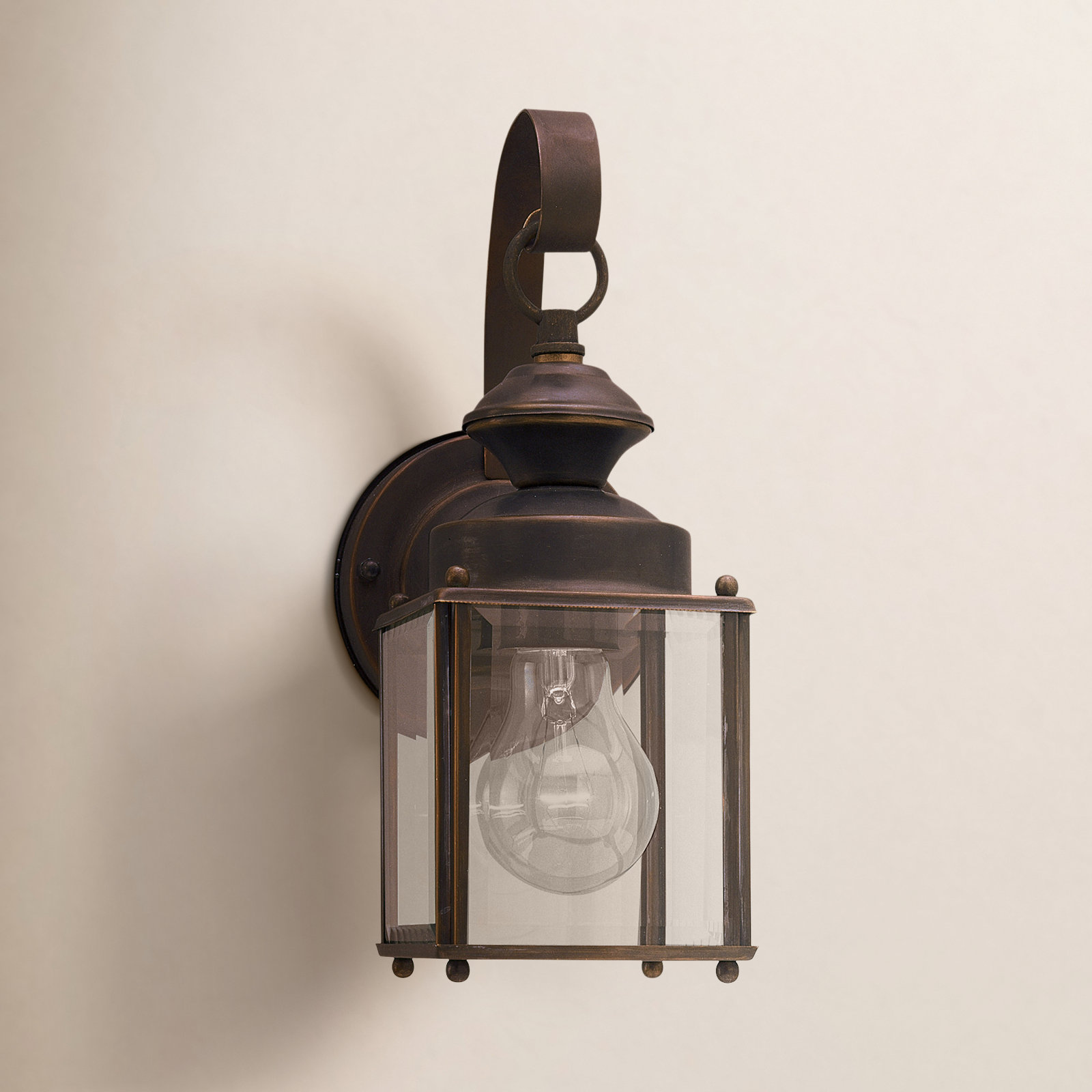 Tiernan Single Light Outdoor Wall Light, Antique Bronze, 11.25"H x 4"W x 5.75"D