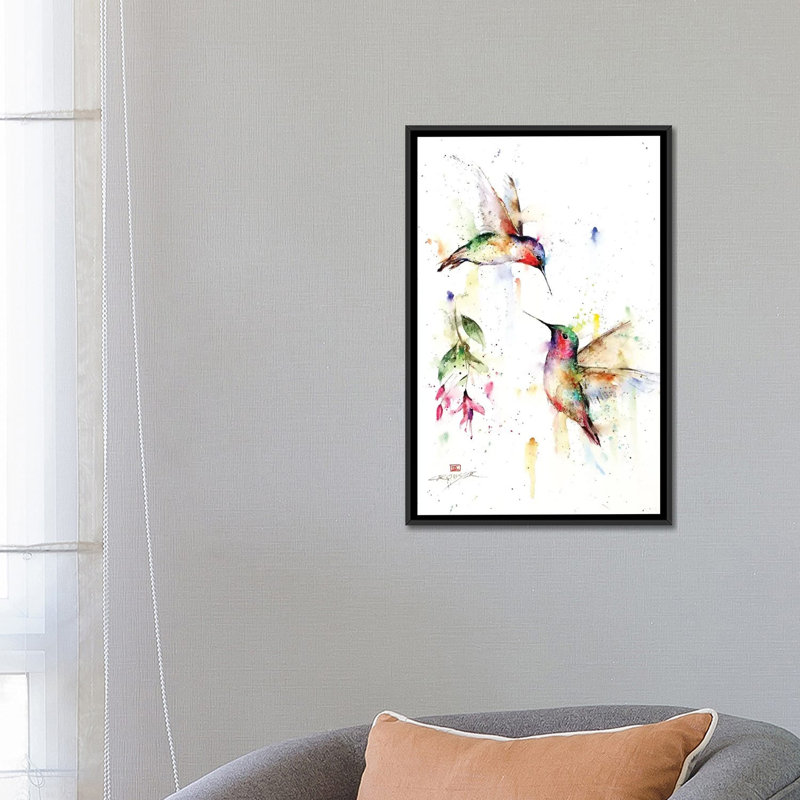 « meeting place », peinture sur toile tendue, H 26 po x l 18 po x P 1,5 po, Toile encadrée noire, Pas de tapis