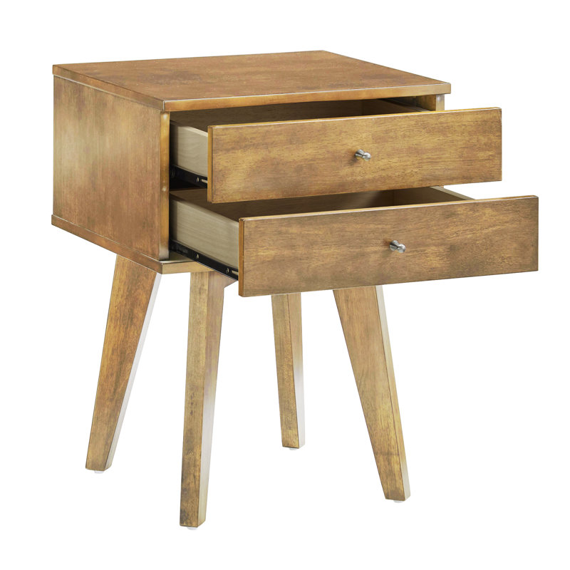 Table de chevet 2 tiroirs Imagen, Naturel