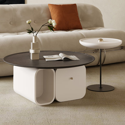 Cream style simple round coffee table
