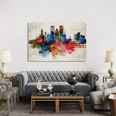 Baltimore Abstract by WallDecorAddict - Wrapped Canvas Gallery-Wrapped Canvas Giclée