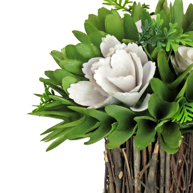 Ensemble floral crème de printemps 9 po The Holiday Aisle®