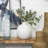 White Ceramic Matte Decorative Vase, 16" x 16" x 17"-1497966122