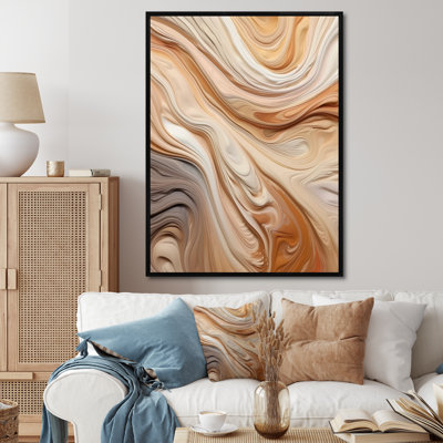 «Orange and Beige Unounded Imagination II», reproduction sur toile